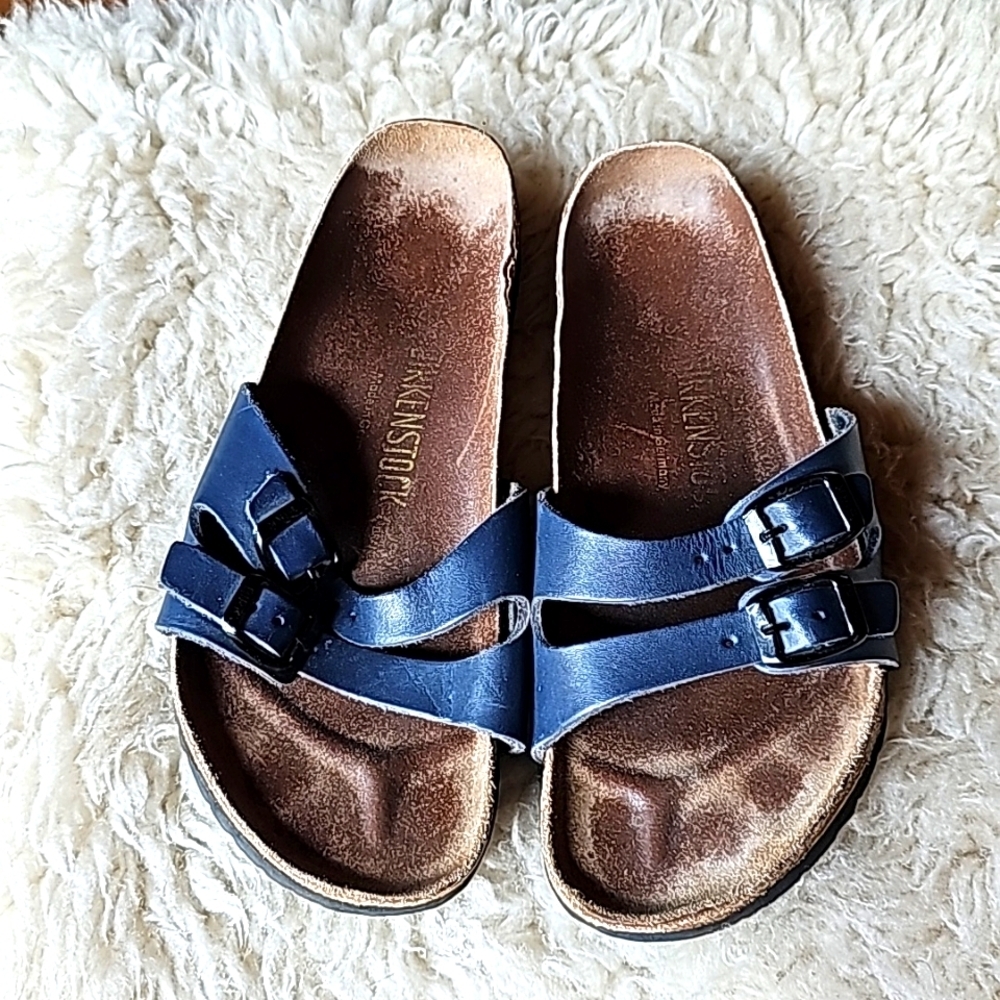 Navy Birkenstock sandals size 37